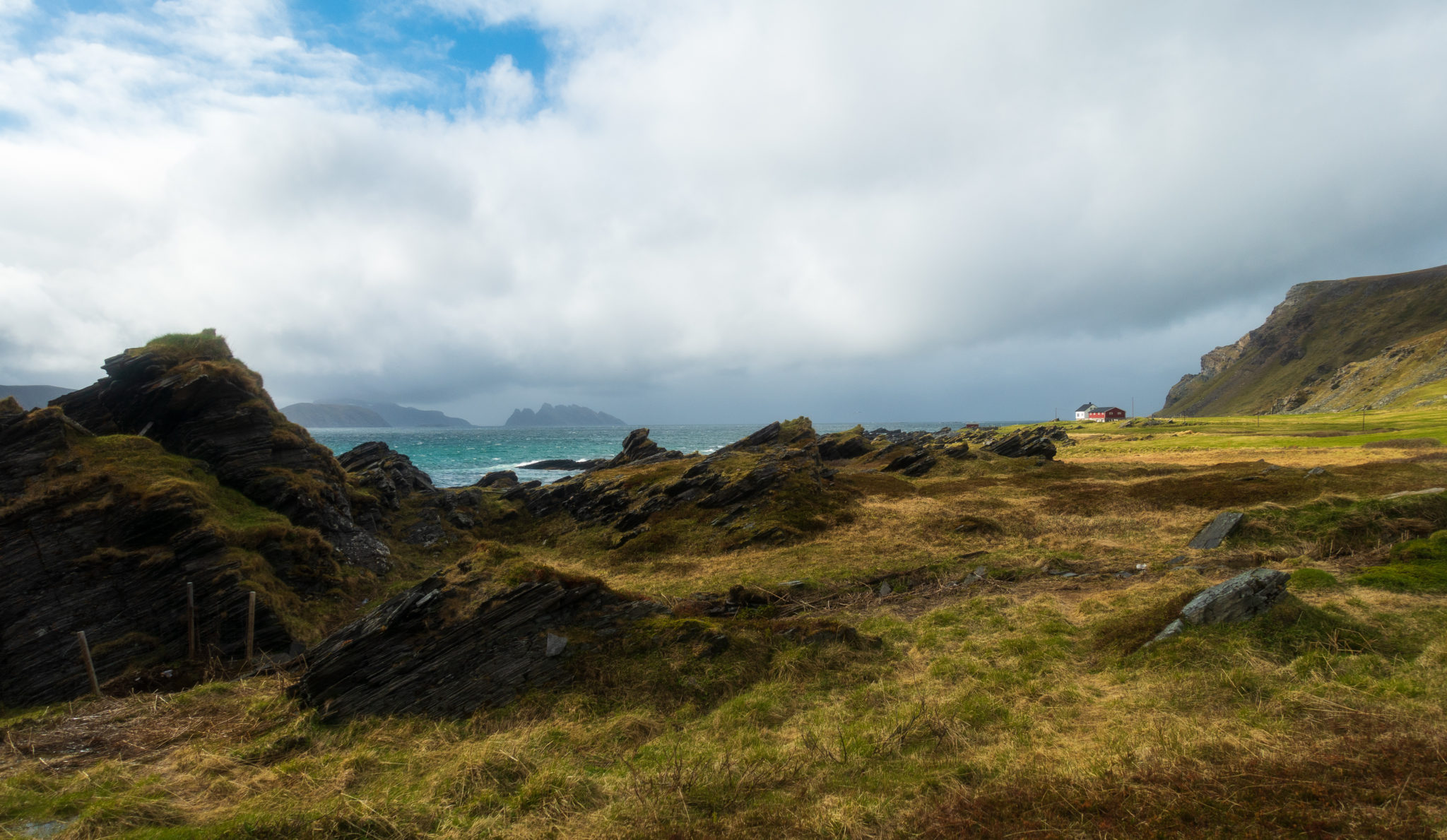 Gamvik on Sørøya island. The rugged coastline here is testament to the wild weather the area can recieve © Mats Hoel Johannessen
