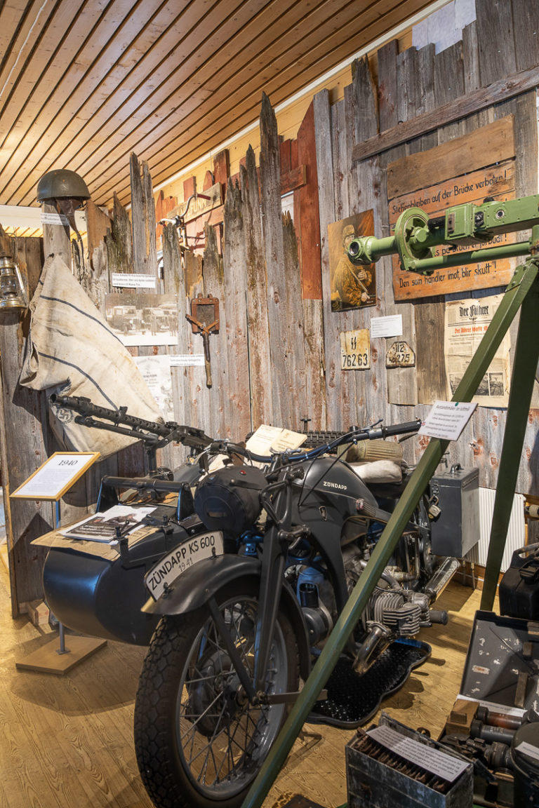 Tysk motorsykkel fra krigens dager, nemlig en Zundapp KS600 © Kathrine Sørgård 