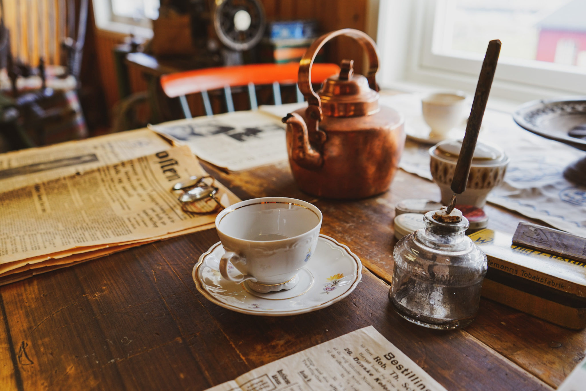 At the Harbour Museum kitchen, full of old nick-nacks that survived WWII © Katelin Pell