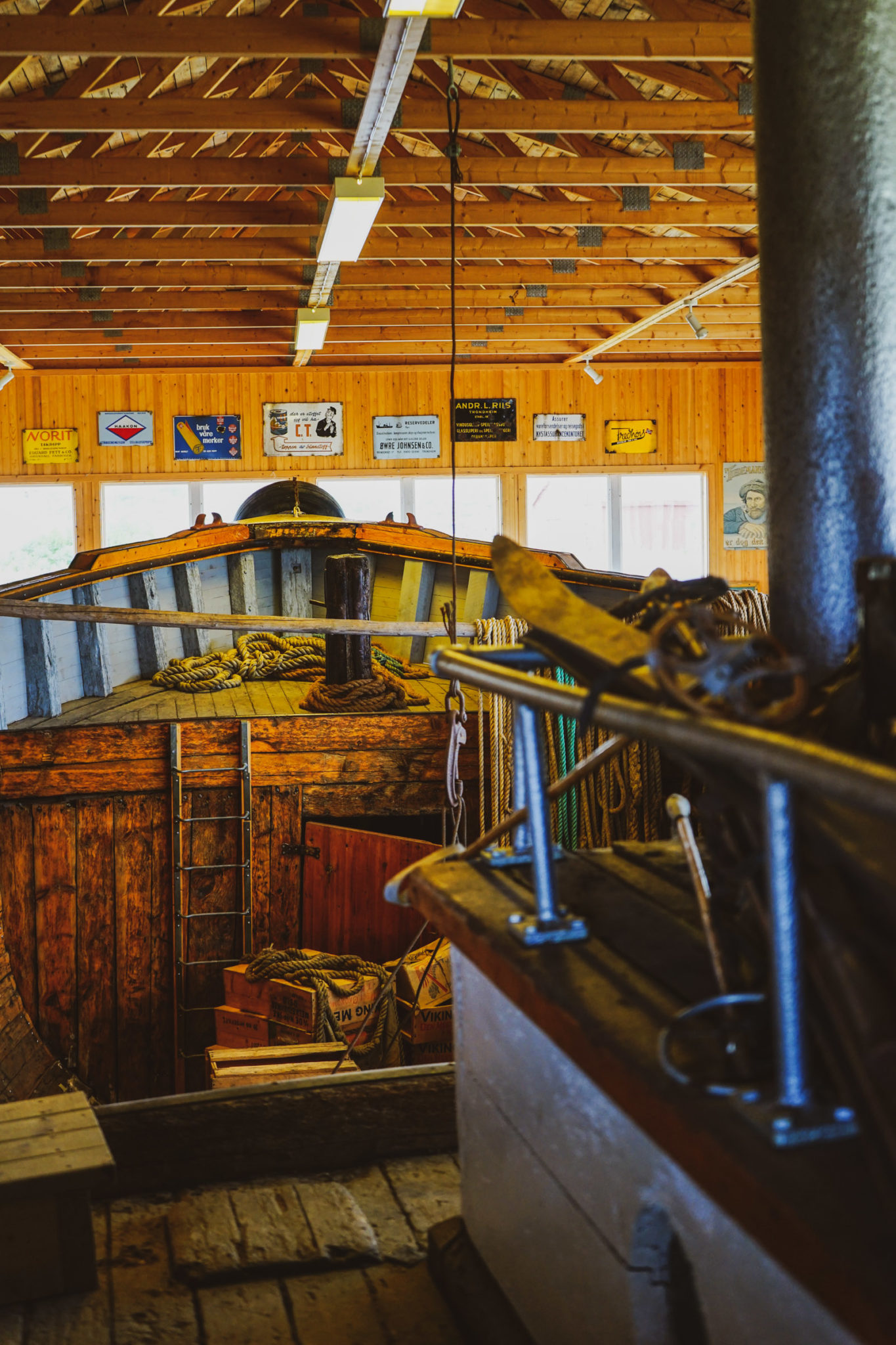 "Pramma" - the expedition boat. Cargo to be sent with the Hurtigruten is stored © Katelin Pell