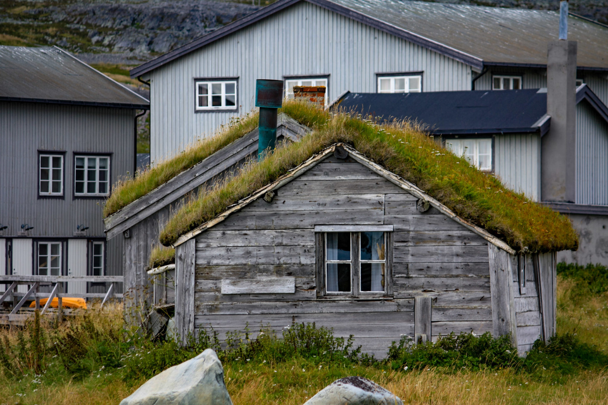 Russian timber turned into houses in Hamningberg © Katelin Pell