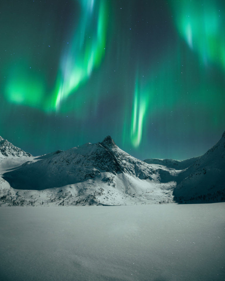 Lovely light over the frozen lake Krokvatnet, Senja Island © Steffen Fossbakk