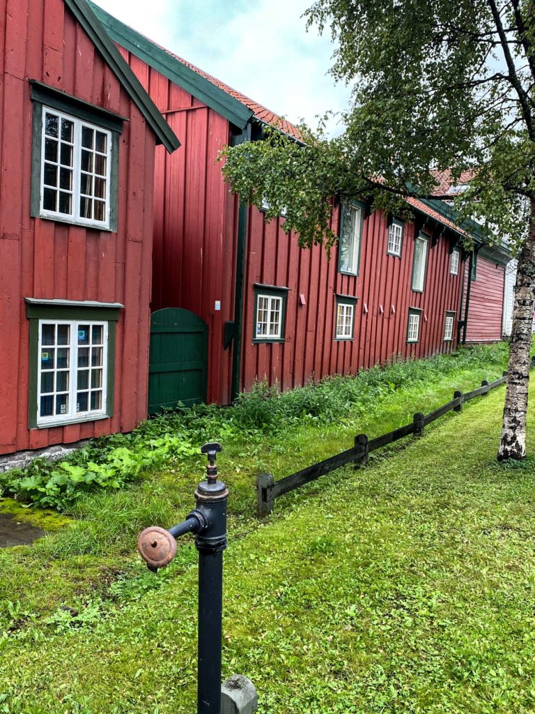 The outbuildings of Skippergata 11 are painted in the traditional red outbuilding colour, and here there were a cowshed and a stable for cows and horses. Once upon a time, there were hundreds of cows in the centre of Tromsø. © Knut Hansvold