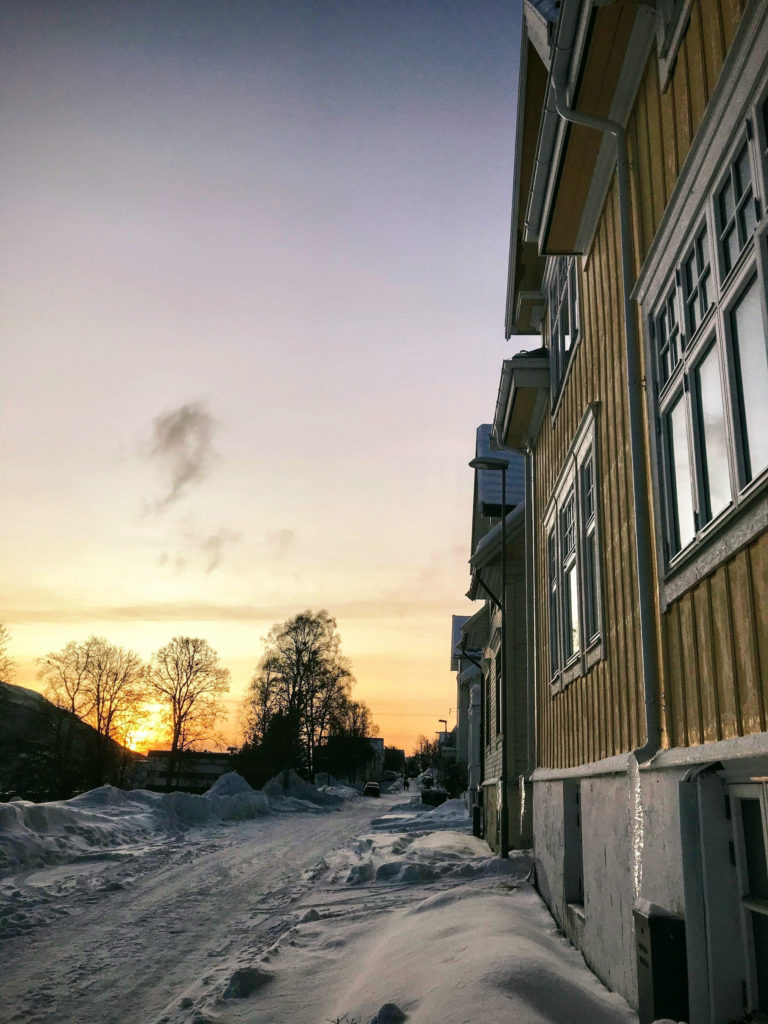Skolegata facing south on a January day. Beautiful Art Nouveau facades © Knut Hansvold