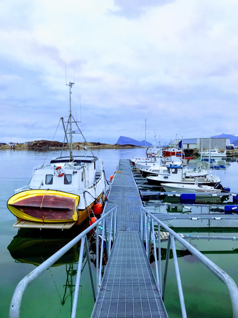 Båthavna på Sommarøy synes å hende ved øya Håja i nord © Knut Hansvold