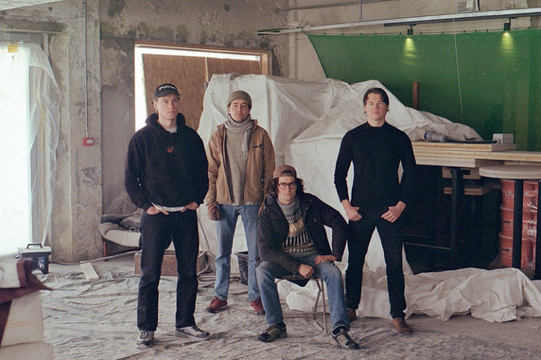 The two brother pairs; Mats and Andreas Alfsen, and Andreas and Martin Hjelle who gave Trevarefabrikken a restart in Henningsvær. Photo: Arurora Stenersen
