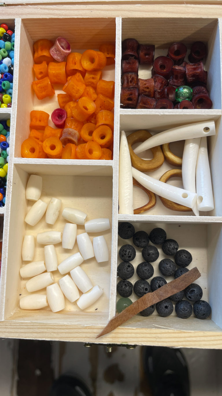 At the top left, you can see salmon vertebrae turned into beads used for embroidery. © Knut Hansvold / Northern Norway Tourist Board